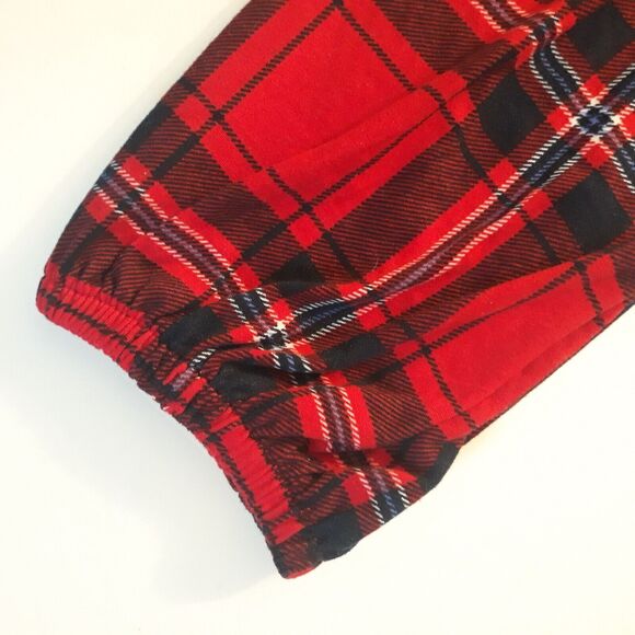 Absolutely Famous Top Women 2X Red Black Buffalo Plaid Front Knot Tie Button Up - Picture 6 of 13